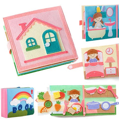 Toddlers Montessori Busy Book 3D Baby Story Cloth Activities Book