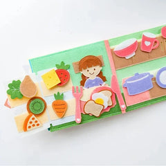 Toddlers Montessori Busy Book 3D Baby Story Cloth Activities Book