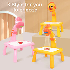Kids LED Projector Drawing Table Toy Set Table Painting Board Desk