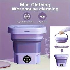 Portable washing machine 8L small foldable spin dryer mini laundry for socks underwear home shop lightweight and efficient